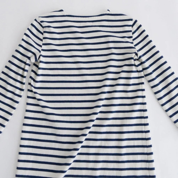 Madewell White Navy Stripe Half Sleeve A-Line Heavy Knit Shift Midi Dress XXS - Picture 9 of 9